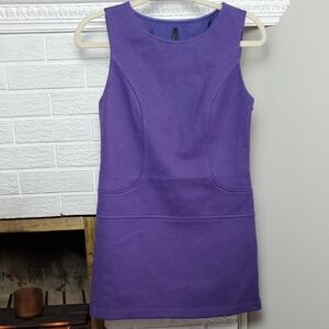 United Colors Of Benetton Women's Vibrant Purple Mini Classic Wool Dress XS